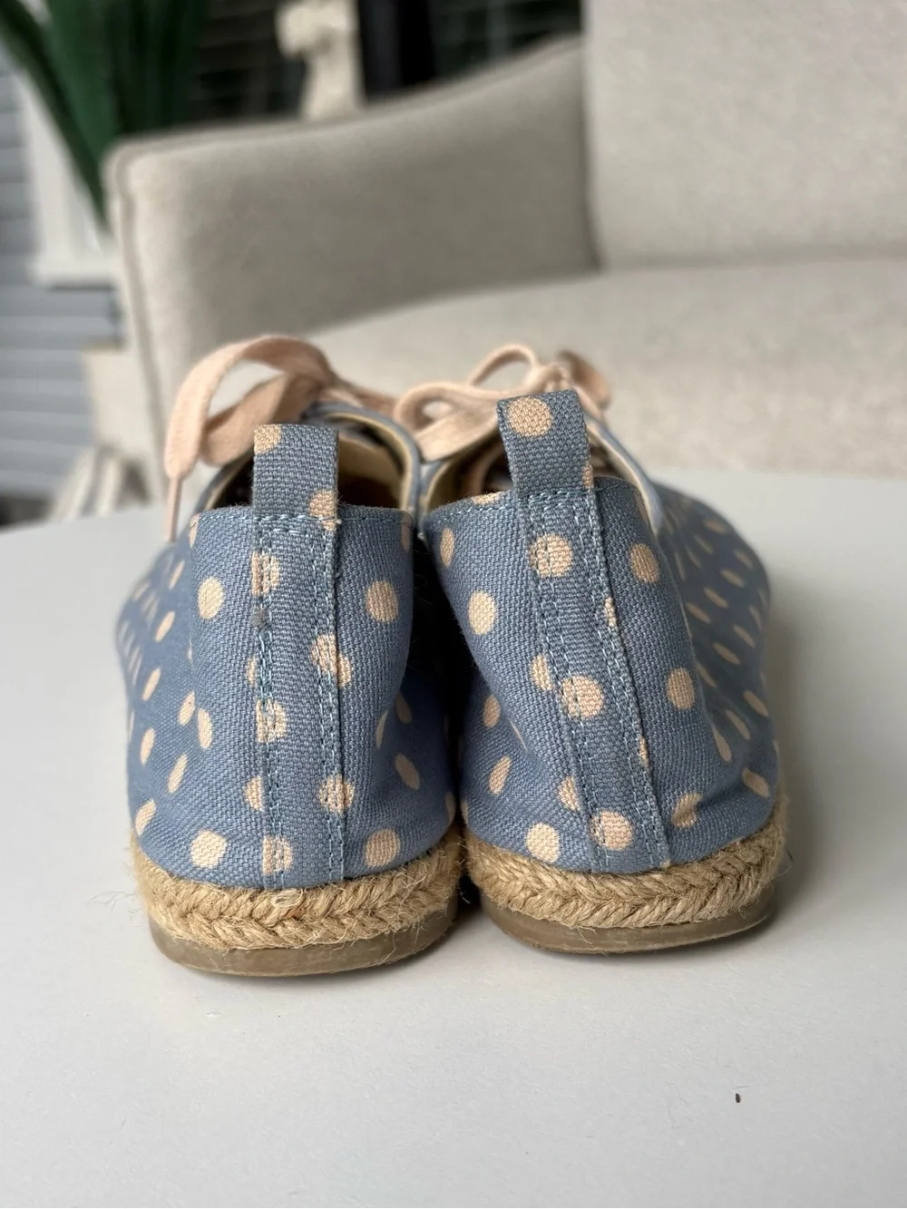 Cath Kidston Blue Polka Dot Lace-Up Espadrille Sneakers